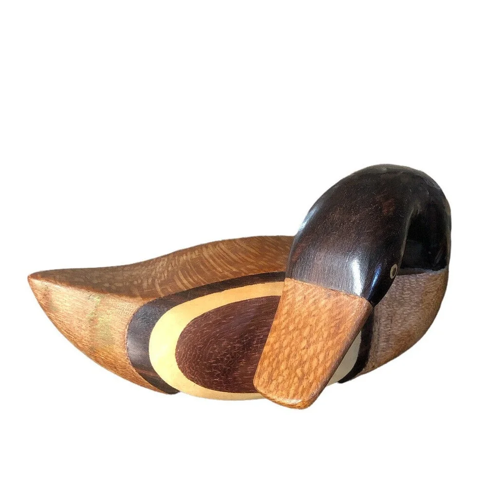 Vintage Hand Carved Multi‎ Wood Duck Carving Numbered